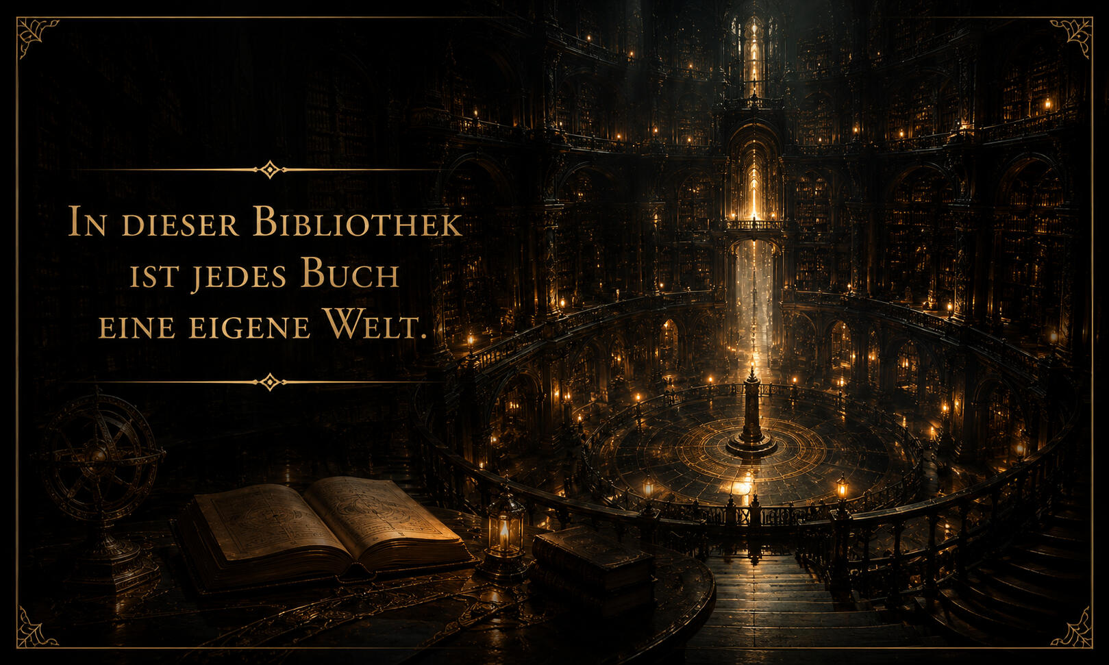 Bibliothek der Welten – Der Riss, Fantasy-Roman von Per Varek. 3D-Darstellung des Buchcovers mit einem leuchtenden Riss zwischen den Welten.